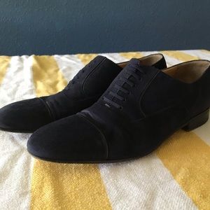 Moreschi 1220 Oxford Dark Blue Suede Mens 10.5